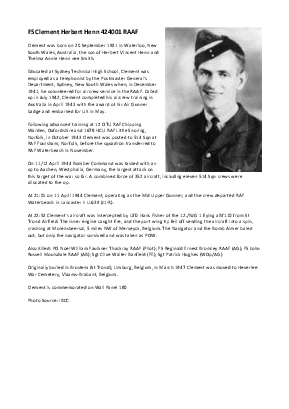 A preview of a PDF biography for Henn, Clement Herbert